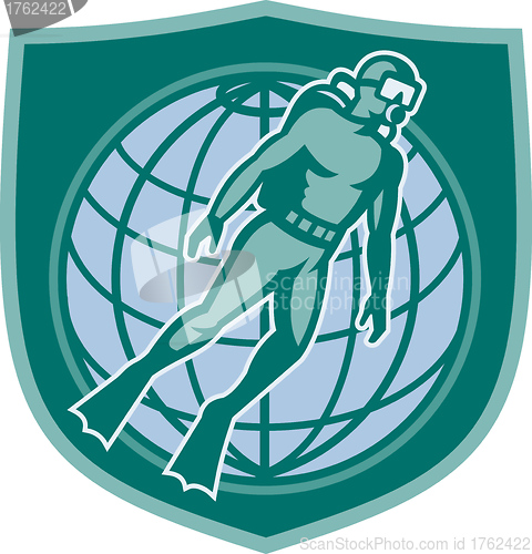 Image of Scuba Diver Diving Dive World Shield