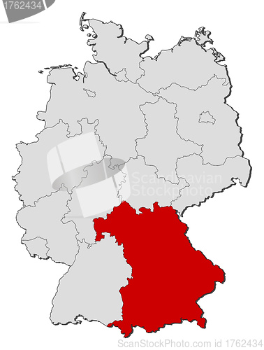 Image of Map of Germany, Bavaria highlighted