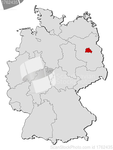 Image of Map of Germany, Berlin highlighted