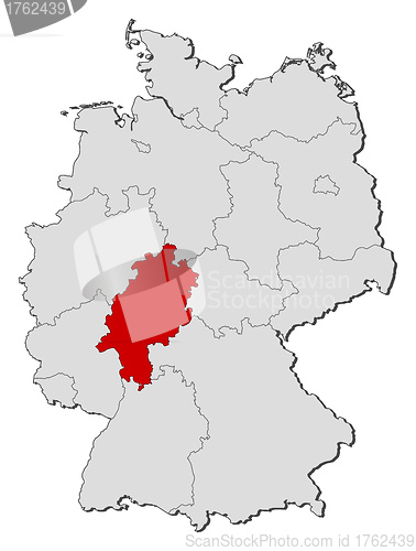 Image of Map of Germany, Hesse highlighted