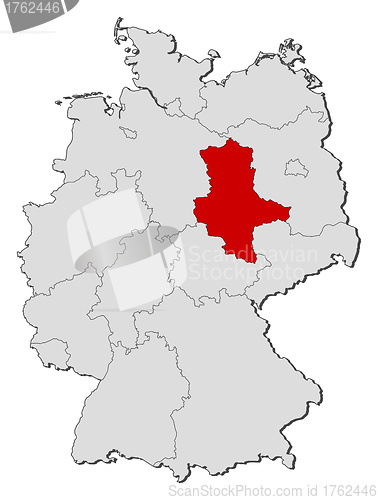 Image of Map of Germany, Saxony-Anhalt highlighted
