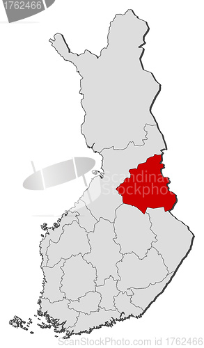 Image of Map of Finland, Kainuu highlighted