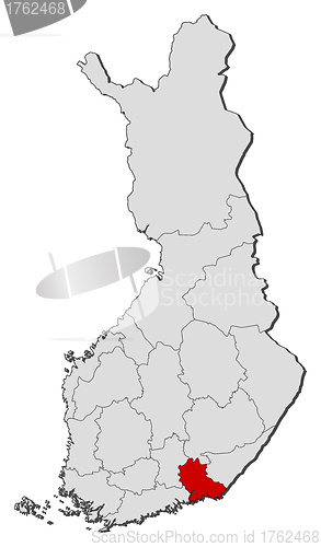 Image of Map of Finland, Kymenlaakso highlighted