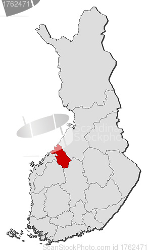 Image of Map of Finland, Central Ostrobothnia highlighted