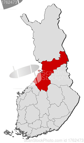 Image of Map of Finland, Northern Ostrobothnia highlighted