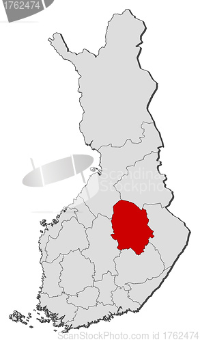 Image of Map of Finland, Northern Savonia highlighted