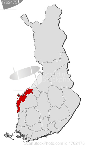 Image of Map of Finland, Ostrobothnia highlighted