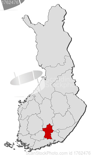 Image of Map of Finland, Päijänne Tavastia highlighted