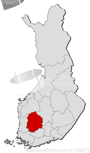 Image of Map of Finland, Pirkanmaa highlighted