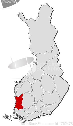 Image of Map of Finland, Satakunta highlighted