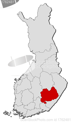 Image of Map of Finland, Southern Savonia highlighted