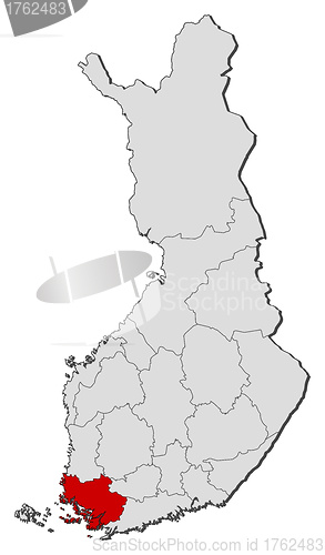 Image of Map of Finland, Finland Proper highlighted