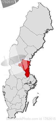 Image of Map of Sweden, Gävleborg County highlighted