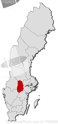 Image of Map of Sweden, Örebro County highlighted