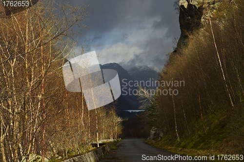 Image of rural landscape in norway - evening scene