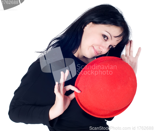 Image of Pretty girl with red hat