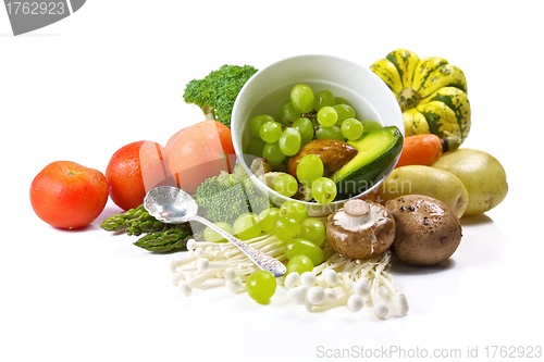 Image of Fresh Vegetables and Fruit Organic, Healthy Eating