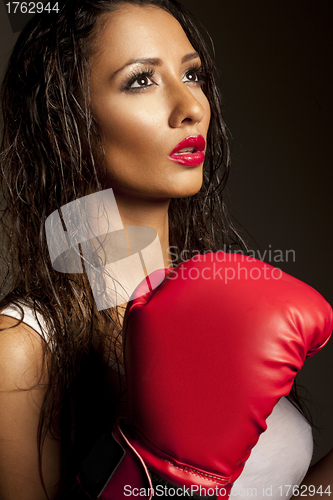 Image of Beautiful female fighter