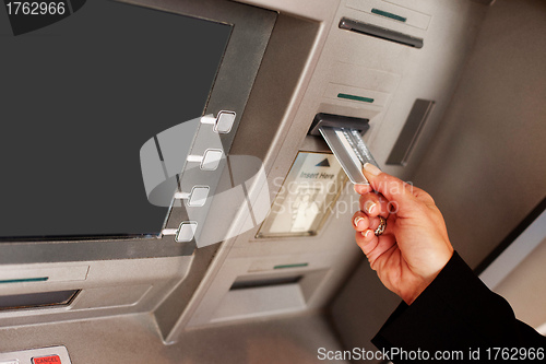 Image of Woman using an ATM