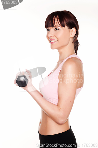 Image of Woman Using Dumbbells