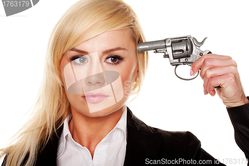 Image of Woman holding a gun to her head