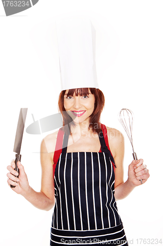 Image of Smiling female chef