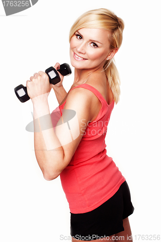 Image of Gorgeous young woman working out