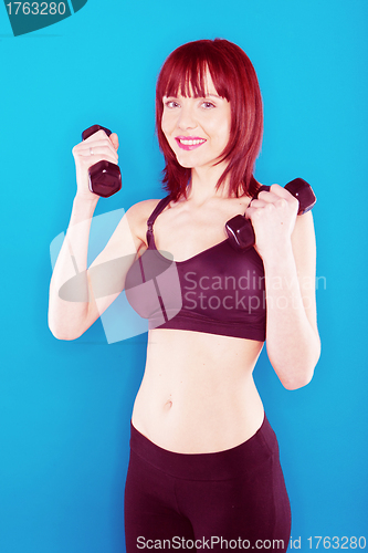 Image of Woman Working Out With Weights