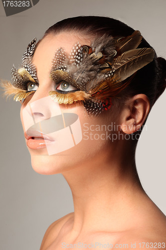 Image of Decorative feather make-up like the wing of a bird