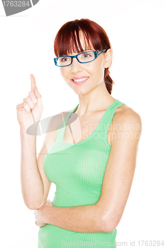 Image of Woman Pointing With Index Finger