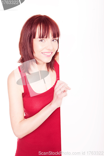 Image of woman in red tank top