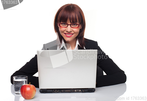 Image of Healthy Businesswoman With Laptop