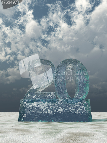 Image of frozen number twenty