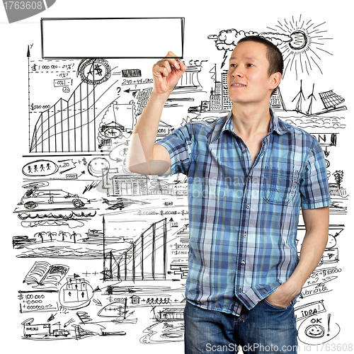 Image of Business Man Writing Something