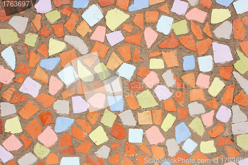 Image of red orange and yellow rustic mosaic