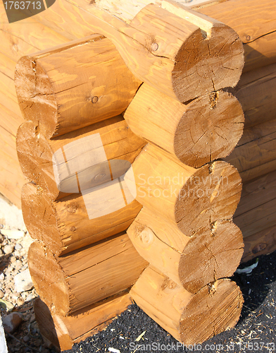 Image of Wall of a rural log house 