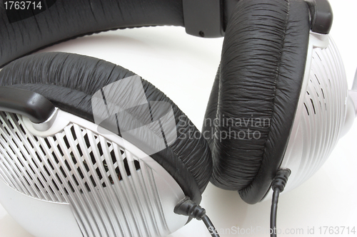 Image of silvery headphones
