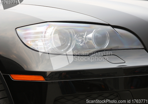 Image of Closeup of car headlight 