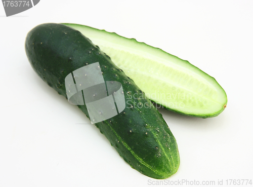 Image of Cucumbers on the white background