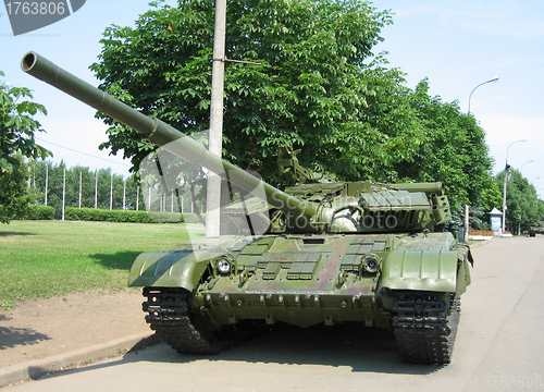 Image of Old military technology on parking in a museum Russia Moscow