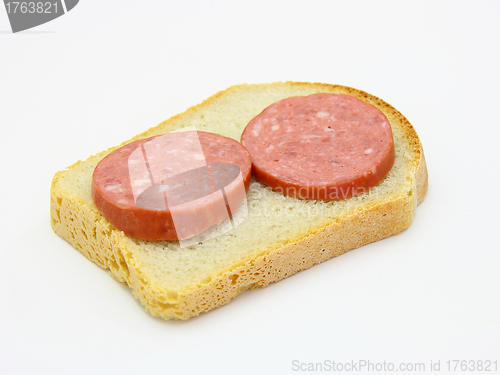 Image of Healthy sandwich with sausage 