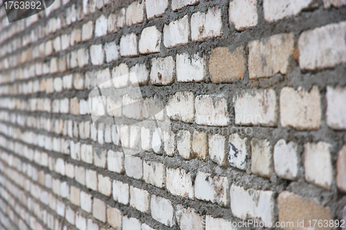 Image of Old white brick wall 