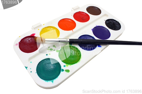 Image of Paints with brushes