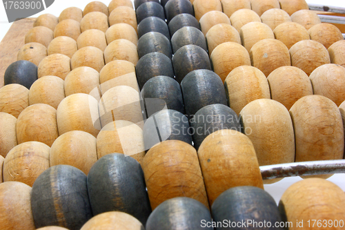 Image of old wooden abacus close up