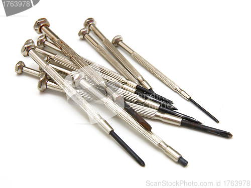 Image of several screwdrivers on the white background