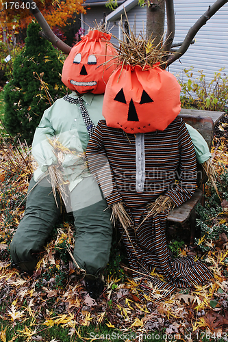 Image of Halloween scarecrows