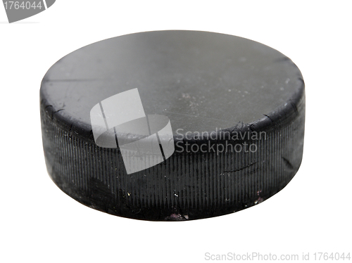 Image of Black old hockey puck 