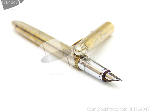 Image of Old fountain pen isolated on white background