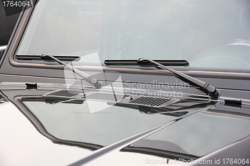 Image of The close up of car windwhield wiper