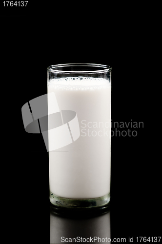 Image of Glass of milk on black